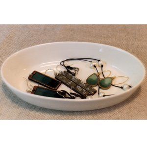 Lovely Jewelry Dish, Oval Ceramic Trinket Tray